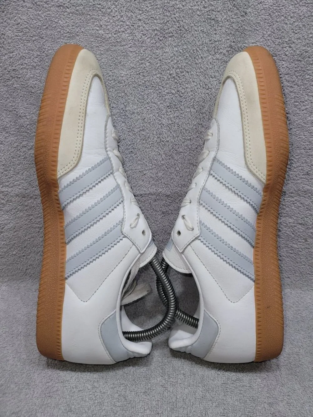 Adidas Samba OG Cloud White Halo Blue Tan Shoes IE0877 Women's/Ladies Size 9.5